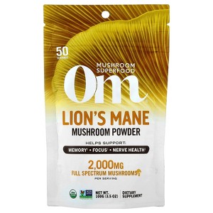 Om Mushrooms Lion's Mane, Mushroom Powder, 3.5 oz (100 g) - 1 of 2