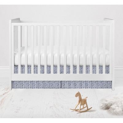  Bacati - Grid Navy Crib/Toddler Bed Skirt