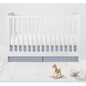  Bacati - Grid Navy Crib/Toddler Bed Skirt - 1 of 4