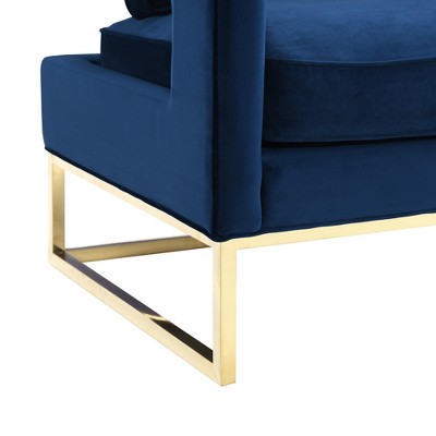 Avery Pink Velvet Accent Chair with Polished Gold Base