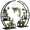 GustoWave 2 Pcs 5 Tier Tall Metal Indoor Plant Stand, Half-Moon-Shaped Plant Shelf Holder, Multi-Purpose Plant Stands - 3 of 4