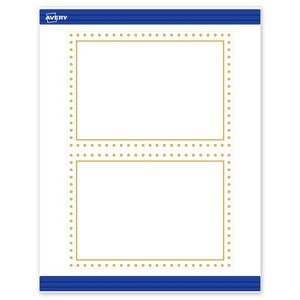 Avery 5" x 7" Cards, Gold Border with Gold Dots, 20 ct - 1 of 4