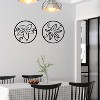 Cinq 3 Piece Set Wall Decor, Floral Hollow Out Abstract Design, Black Round Metal Frame - 4 of 4