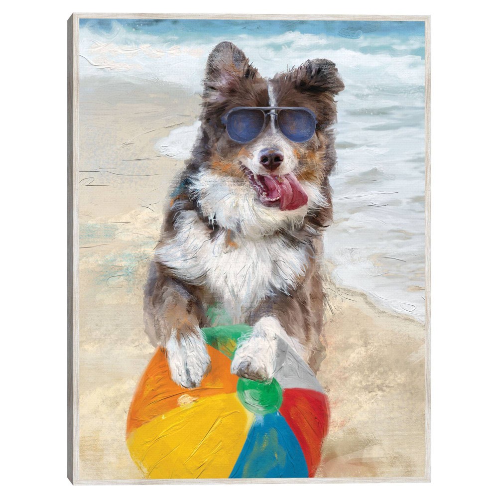 Photos - Other Decoration Beach Boys II Unframed Wall Canvas - Masterpiece Art Gallery: Australian Shepherd, Modern Decor, MDF