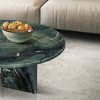 NicBex Natural Marble Small Coffee Table, Genuine Marble Round End Table, Stone Side Table for Living Room,17.7" Nightstand with Semi-Polished Surface - 2 of 4