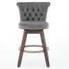 Homy Casa 26" Counter Height Swivel Bar Stools with Tufted Back & Nailhead Trim, Set of 2 - 4 of 4