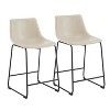 DOMETOUR 24'' Armless Leather Counter Stool with Metal Legs and Footrest for Kitchen Island, Cafe, Pub, Bar Counter, Set of 2 - 2 of 4