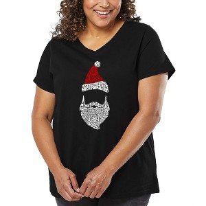 LA Pop Art Women's Word Art V-Neck - Santa Claus - 1 of 4