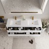 Whisen Pre-Assembled Floating Wall-Mounted Bathroom Vanity with Stone Resin Sink, U-Shaped Storage Drawers - 3 of 4