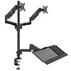 Mount-It! Dual Monitor Sit Stand Workstation, 2 Screens up to 32" Each, Height Adjustable & Quick Release Screen Mount, Standing Desk w/ Keyboard Tray - 2 of 4