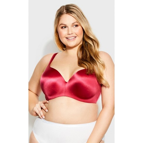 AVENUE BODY | Women's Plus Size Lace Detail Underwire Bra - red bud - 48DD