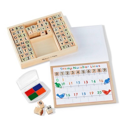 Melissa & Doug Deluxe Letters And Numbers Wooden Stamp Set Abcs 123s ...