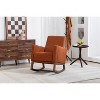 TOAOTBNBO Modern Accent Chair with Two Side Pocket, Cozy Arm Chair with High-density Sponge Comfortable Rocking Chair for Bedroom, Brown - 3 of 4