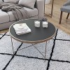 Merrick Lane Tempered Glass Coffee Table in Black with Matte Gold Round Metal Frame - 4 of 4