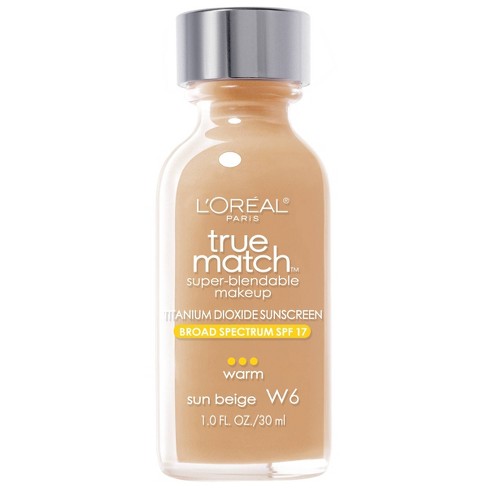 L Oreal Paris True Match Super Blendable Foundation Makeup With Spf 17 W6 Sun Beige 1 Fl Oz Target