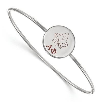 Black Bow Jewelry Sterling Silver Alpha Phi Greek Life Bangle Bracelet 8 Inch