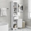 Garvee Bathroom Tall Storage Cabinet with Adjustable Shelf, Tall Narrow Bathroom Cabinet with Drawer For Living Room Laundry, White - 3 of 4