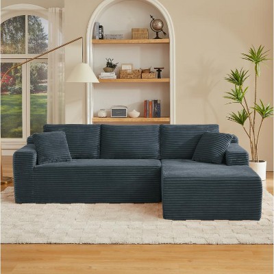 Dolonm 103" L-shaped Modular Cloud Sofa,Compressed Boneless with Deep Seats,No Assembly, for Living Rooms Bedrooms