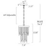 LNC Athean Mid-Century Moder Luxury Crystal Prism Chandelier,Gold,8in/21.7in/41.3in - 3 of 4