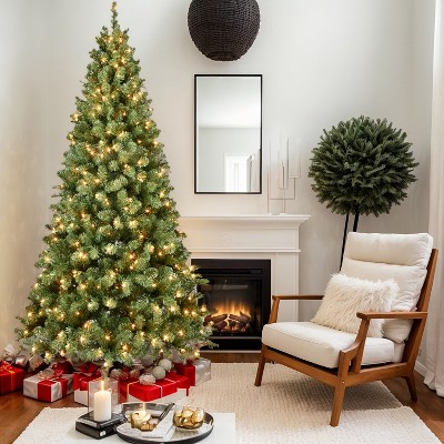 Resenkos Artificial 9ft  LED-lit Christmas Tree with 1930PVC Mixed Branch Tips