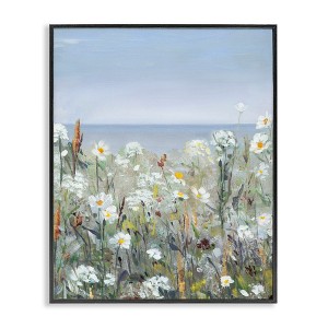 Stupell Industries Pleasant Summer Flower Field Distant Beach Shore, 16" x 20" - 1 of 4