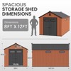8x8 FT Steel Frame Double Door Storage Shed with Foam PP Wall Insulation Baseboard Windows and Skylights Waterproof Mildew-proof UV-resistant - 2 of 4