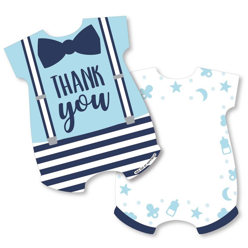 Big Dot of Happiness It's a Boy - Shaped Thank You Cards - Blue Baby Shower Thank You Note Cards with Envelopes - Set of 12, 1 of 8