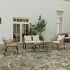 Merrick Lane Four Piece Indoor/Outdoor Boho Open Weave Natural Rattan Rope Patio Set with Two Chairs, Loveseat and Table with Cushions - 2 of 4