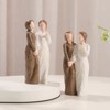 NotArt 4.9" Hand-Painted Resin Female Figure Statue, Cream & Blue/Gray Dresses, Connected - 2 of 4