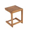 Outdoor C-Shaped Acacia Wood Side Table,Modern Square End Table with Natural Finish for Sofa Bedside,Living Room Small Accent Table-Coolbibila - 2 of 4