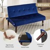 NicBex High End Flannel Buttons Tufted Accent Loveseat Sofa with Adjustable Backrest,Armless Recliner Chair Futon Sofa for Living Room,Bedroom,Blue - 3 of 4