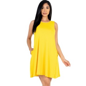 Slickblue Women's Casual Fit Mini Dress, Sleeveless Jersey Style, Flare Skirt, 4 Color Options, Size S-L - 1 of 4