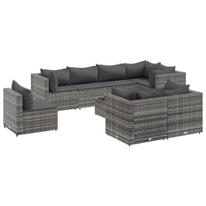 vidaXL Patio Lounge Set Set of 8 Gray - 1 of 4