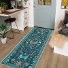 Modern Floral Machine Washable Non-Slip Runner Rug - Low Pile Waterproof Carpet for Kitchen, Entryway, Bathroom, Laundry & Dorm - 4 of 4