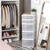 Homz Storage Cart, Medium 5 Drawer Plastic Rolling Container with Casters for Home and Office Organization, White Frame with Clear Drawers - 4 of 4