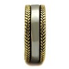 Slickblue Men’s Two-Tone Celtic Ring – Gold Band with Silver Strip & Black Epoxy Detail, Sizes 8–13 - 4 of 4