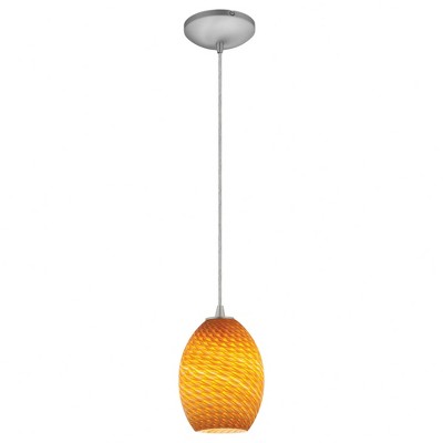 Access Lighting Brandy FireBird 1 - Light Pendant in  Brushed Steel