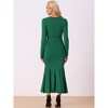 Allegra K Women's Floor Length Fishtail Bodycon Mermaid Long Maxi Dress with Belt - 3 of 4