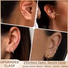 5 Pairs 14K Gold Plated Huggie Hoops - Hypoallergenic Everyday Stackable Earrings for Sensitive Ears - 2 of 4