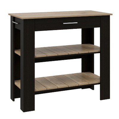NicBex 3 Drawers Kitchen Island Cart with 1 Flexible Cabinet and 2 Shelves,Kitchen Island with Storage,Island Table for Kitchen