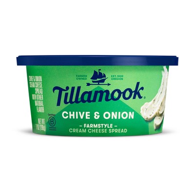 Tillamook Chive & Onion Farmstyle Cream Cheese - 7oz : Target