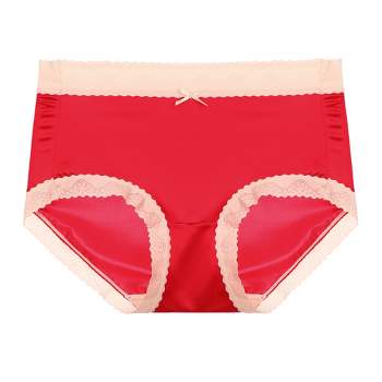 Agnes Orinda Women's Frill Trim Underwear Briefs Hipster Panty Satin Panties  3 Pack Yellow Purple Green Large : Target