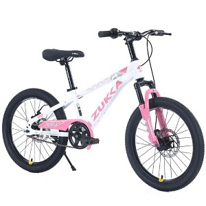 Whisen 20" Kids Mountain Bike with Double Disc Brake, Height-Adjustable Mountain Bike Saddle & Handlebar - 1 of 4