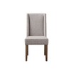 Rubberwood Solids and Engineered Hardwood Upholstered Chair (Set of 2) with Shaped Rustic Wood Seat, Saw Rasping and Distressing - 3 of 4