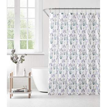 Saro Lifestyle Long Shower Curtain With Lavender Design