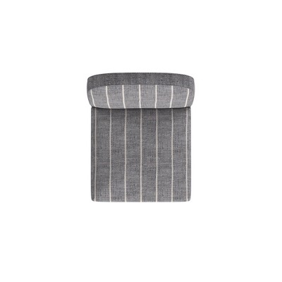Midnight Stripe Upholstered Counter Stool with Dark Walnut Wood Legs