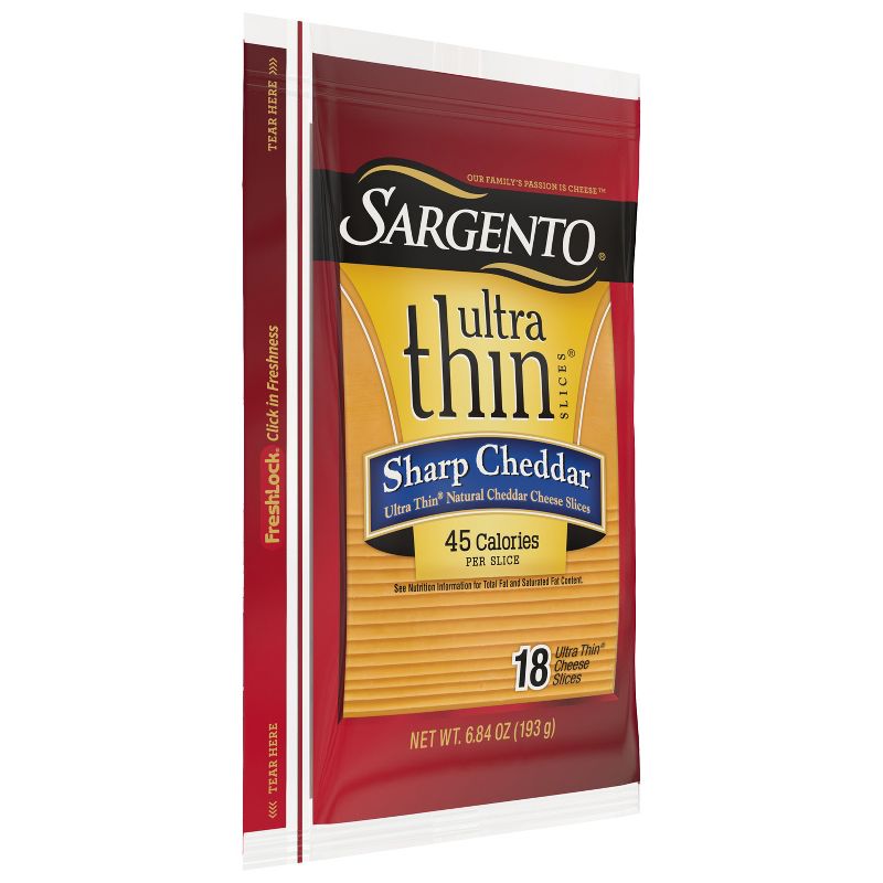 Sargento Ultra Thin Natural Sharp Cheddar Cheese Slices - 6.84oz/18ct slices, 4 of 11