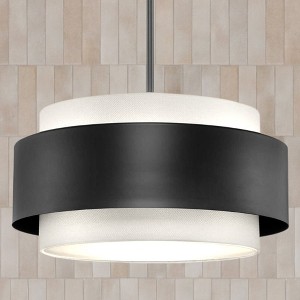 Urban Ambiance Luxury Modern Indoor Pendant,  9''H x 16"W x 16''D,  Matte Black Finish, UHP4858 - 1 of 4