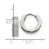 Chisel Stainless Steel Polished and Sandblasted 4mm Hinged Hoop Earrings - 4 of 4