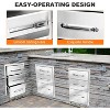 Outdoor Kitchen Drawers, 3-Layer Stainless Steel Flush Mount BBQ Drawers with Chrome Handle,Enclosed Built-In Drawer Flush Mount for Kitchen Island - 4 of 4